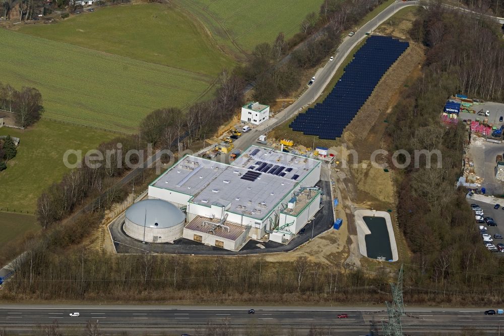 Aerial image Witten - Biomass power plant at the Autobahn A44 motorway in Witten-Annen in North Rhine-Westphalia NRW