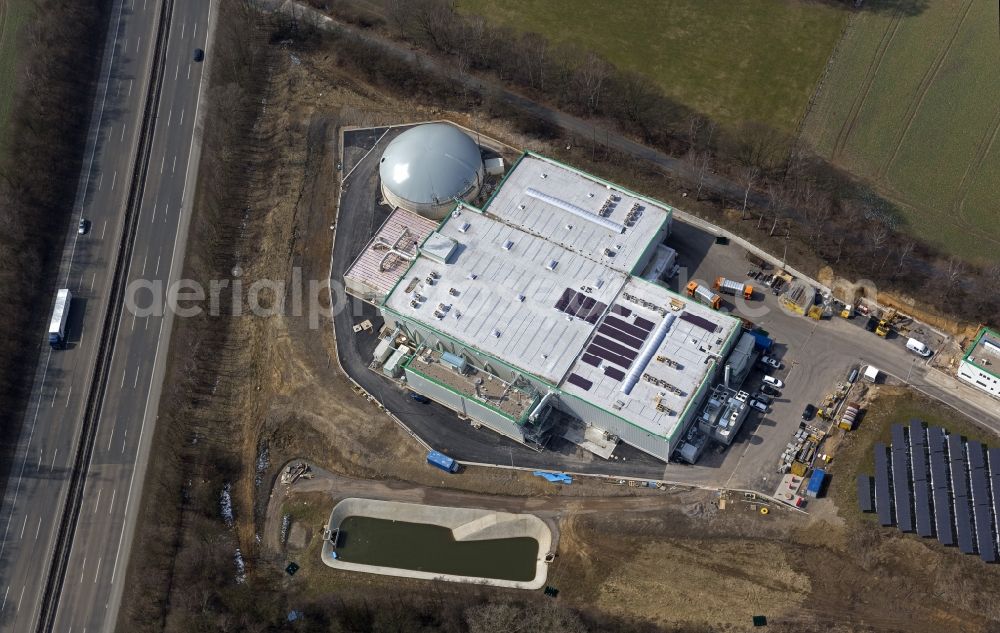 Aerial photograph Witten - Biomass power plant at the Autobahn A44 motorway in Witten-Annen in North Rhine-Westphalia NRW