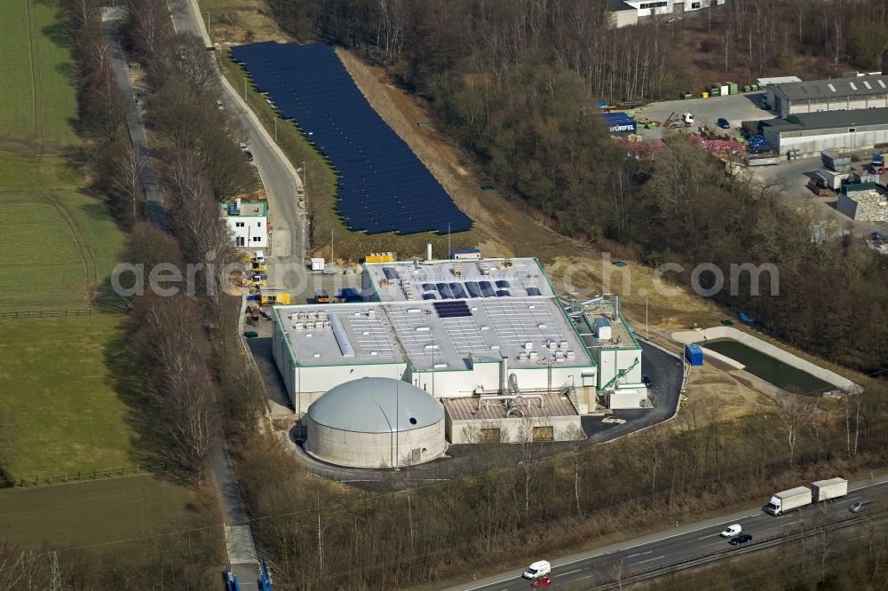 Witten from above - Biomass power plant at the Autobahn A44 motorway in Witten-Annen in North Rhine-Westphalia NRW