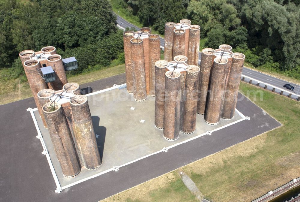 Lauchhammer from the bird's eye view: bio towers in Lauchhammer in Brandenburg