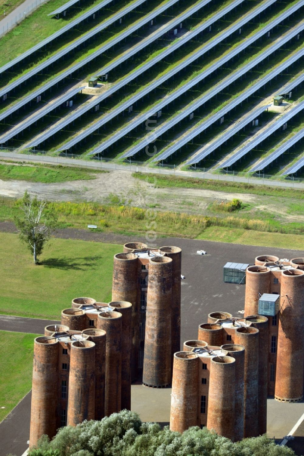 Aerial photograph Lauchhammer - bio towers in Lauchhammer in Brandenburg