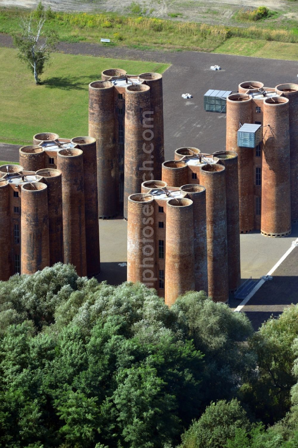 Lauchhammer from above - bio towers in Lauchhammer in Brandenburg