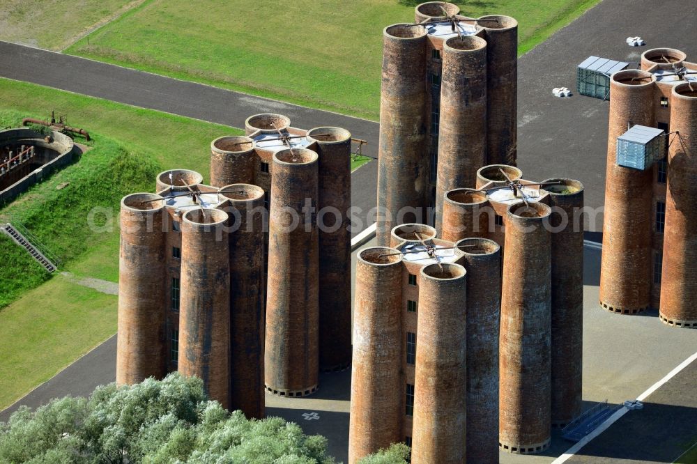 Lauchhammer from the bird's eye view: bio towers in Lauchhammer in Brandenburg