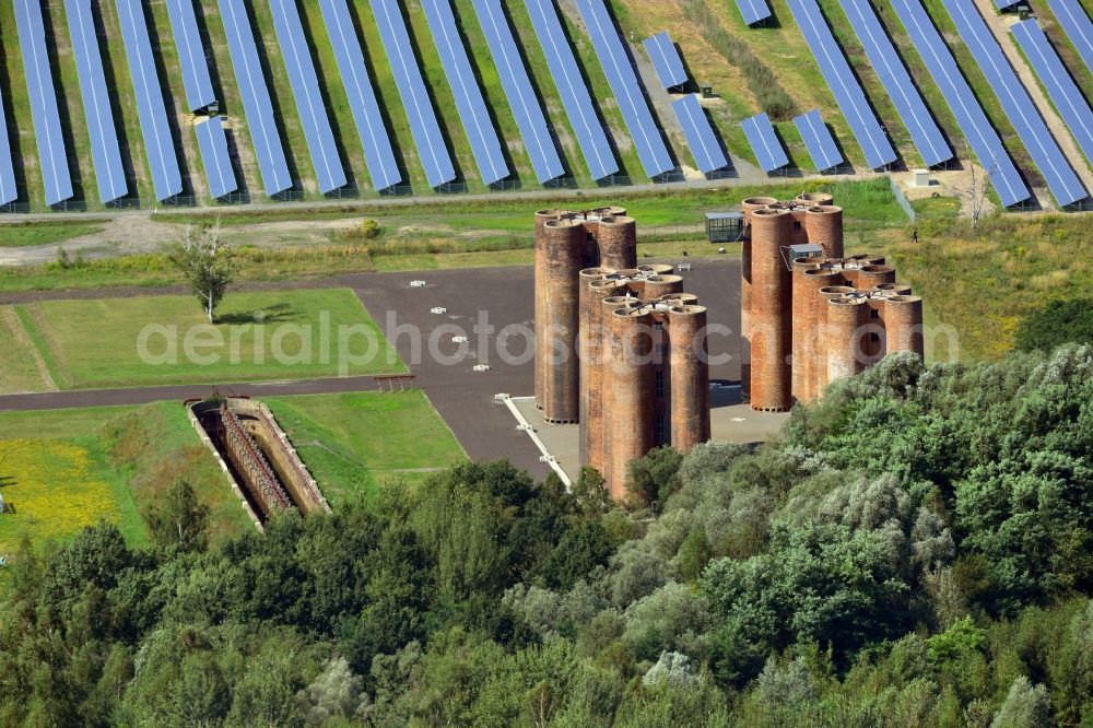 Lauchhammer from above - bio towers in Lauchhammer in Brandenburg