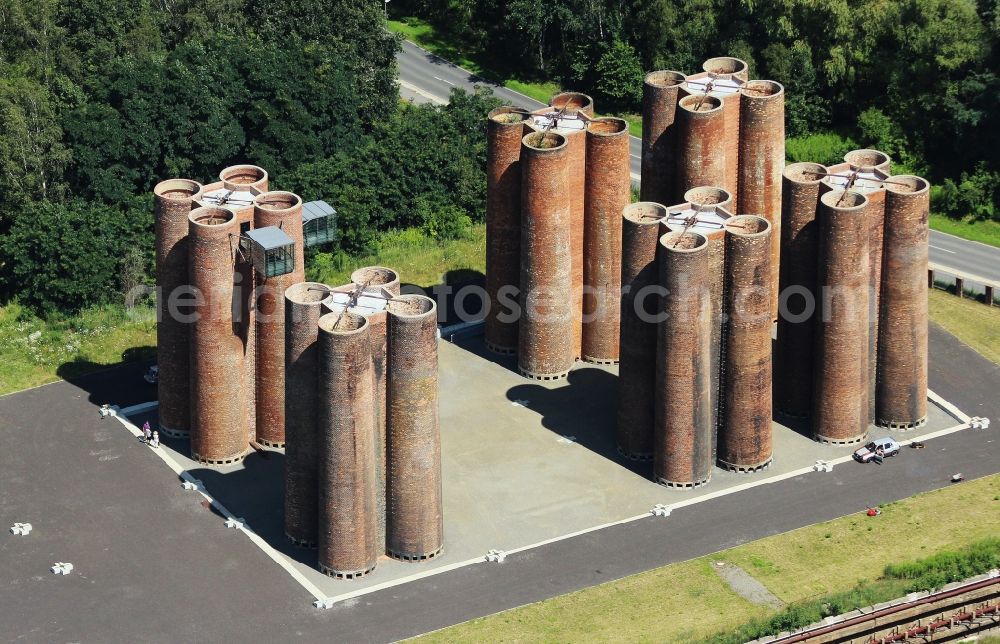 Aerial image Lauchhammer - Bio towers in Lauchhammer in Brandenburg