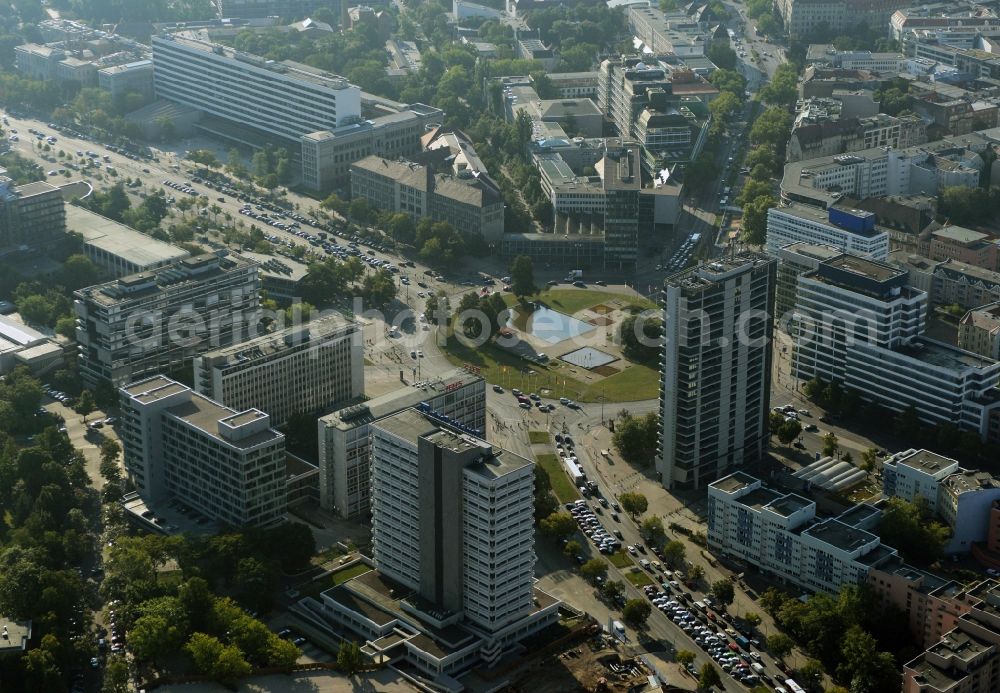 Berlin from the bird's eye view: Residential and commercial area at the Ernst-Reuter-Platz in Berlin Charlottenburg