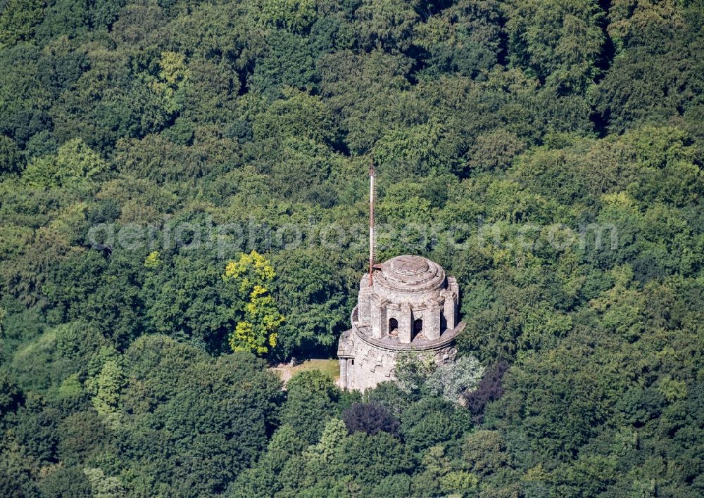 Aerial photograph Stettin - Stettin Bismarck Tower or tower of Szczecin Gotzlow in Poland, to the construction period also Bismarck Hall is a monument to the founder of Empire of Otto von Bismarck, which was built in the first quarter of the 20th century in the district Gotzlow (Polish Goc?aw) of Szczecin, the capital of the province of Pomerania,. Szczecin Gotzlow is situated north of the Szczecin old town on the left bank of the oder