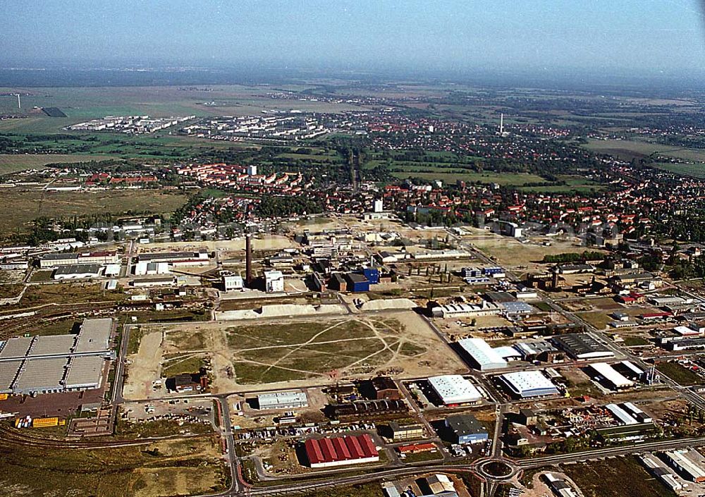 Bitterfeld/ Sachsen-Anhalt from above - Industriegebiet Südwest