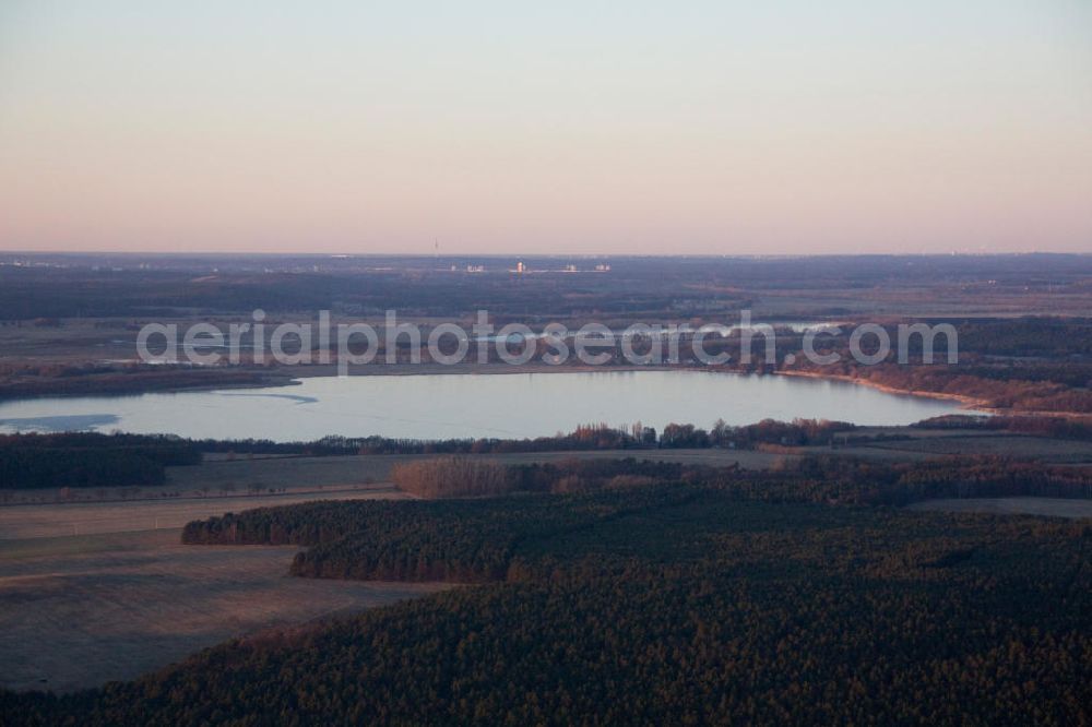 Blankensee from above - Der Blankensee bei Trebbin im Ortsteil Blankensee im Naturpark Nuthe-Nieplitz. The lake Blankensee at the town Trebbin in the nature park Nuthe-Nieplitz.