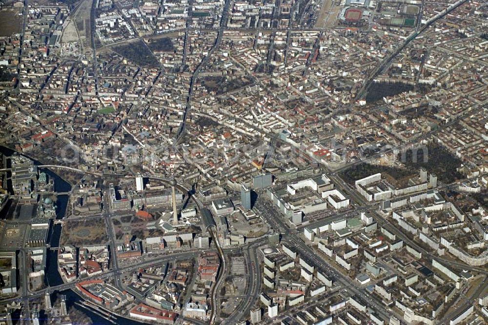 Aerial image Berlin - Blick auf den Alexanderplatz in Berlin-Mitte. 1995