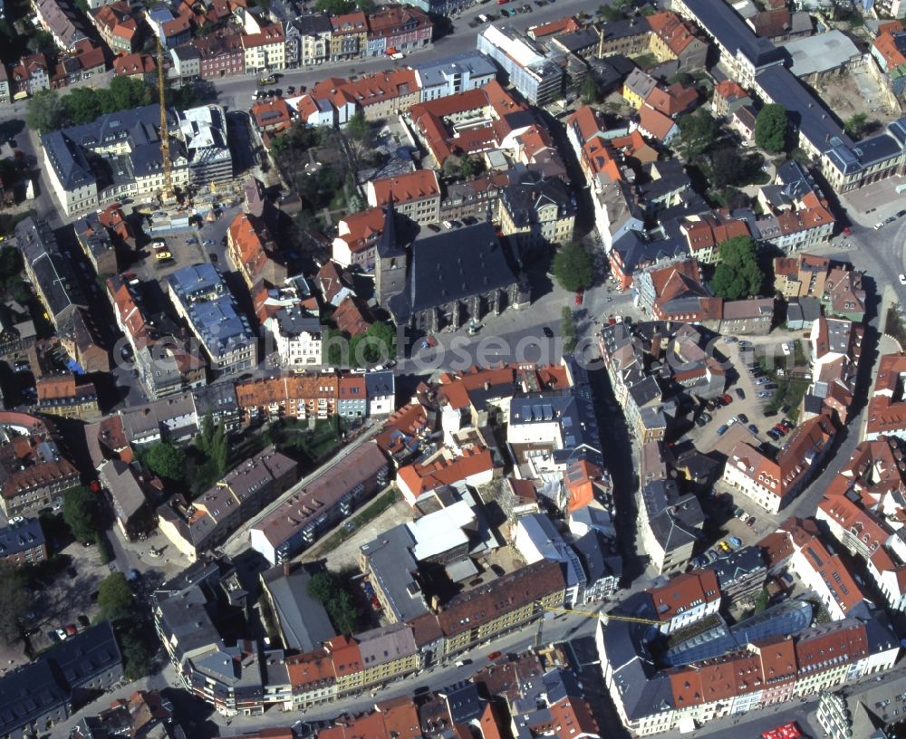 Weimar from above - View of the city of Weimar, the city church of Saints Peter and Paul in Thuringia. Popularly known as Herderkirche