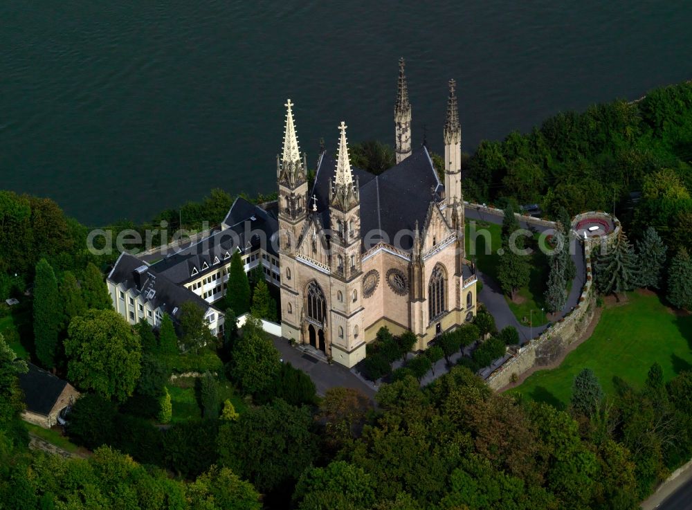 Aerial photograph Remagen - View of the Apollinaris Church in Remagen in Rhineland-Palatinate