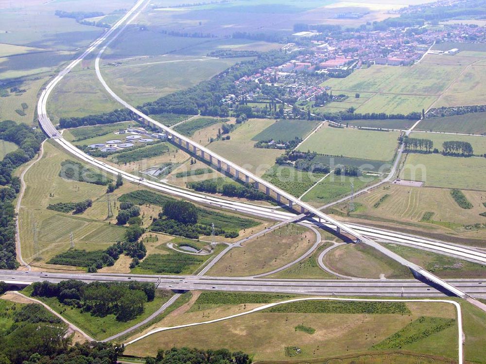 Aerial image Erfurt / Thüringen - Blick auf das Autobahnkreuz Erfurt-Süd.