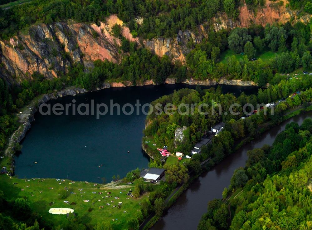 Altendiez from the bird's eye view: View of the Stretch Diez-Limburg in Altendiez in Rhineland-Palatinate