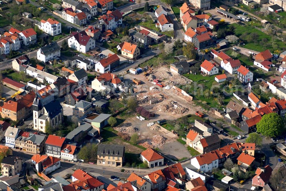 Aerial image Friedrichroda (Thüringen) - Blick auf das Baugelände für ein Wohn- und Geschäftshaus an der August-Eckardt-Straße in Friedrichroda (Thüringen).