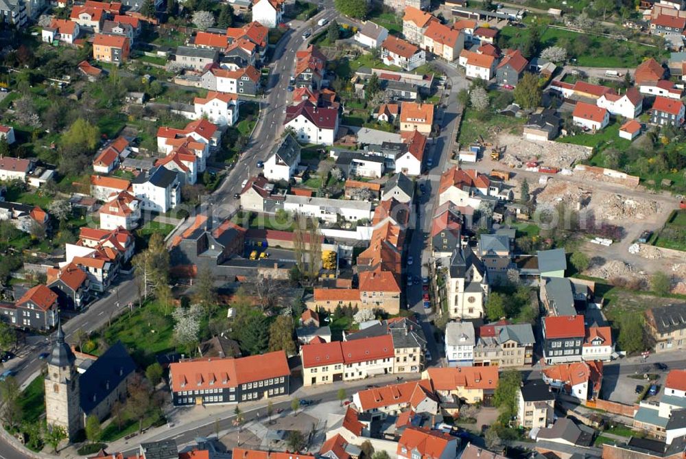 Friedrichroda (Thüringen) from the bird's eye view: Blick auf das Baugelände für ein Wohn- und Geschäftshaus an der August-Eckardt-Straße in Friedrichroda (Thüringen).