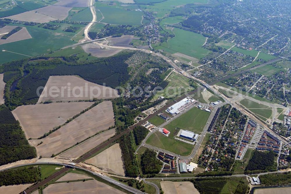 Aerial image Berlin - Altglienicke - Blick auf die Baurarbeiten zur Stadtautobahnanbindung des Flughafens Berlin-Schönefeld im Bereich Altglienicke