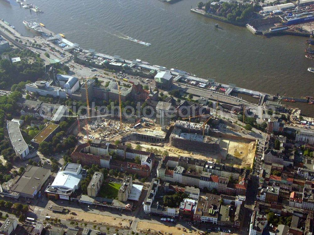 Hamburg from the bird's eye view: Baustelle Europa-Passage zwischen Mönckebergstraße und Jungfernstieg