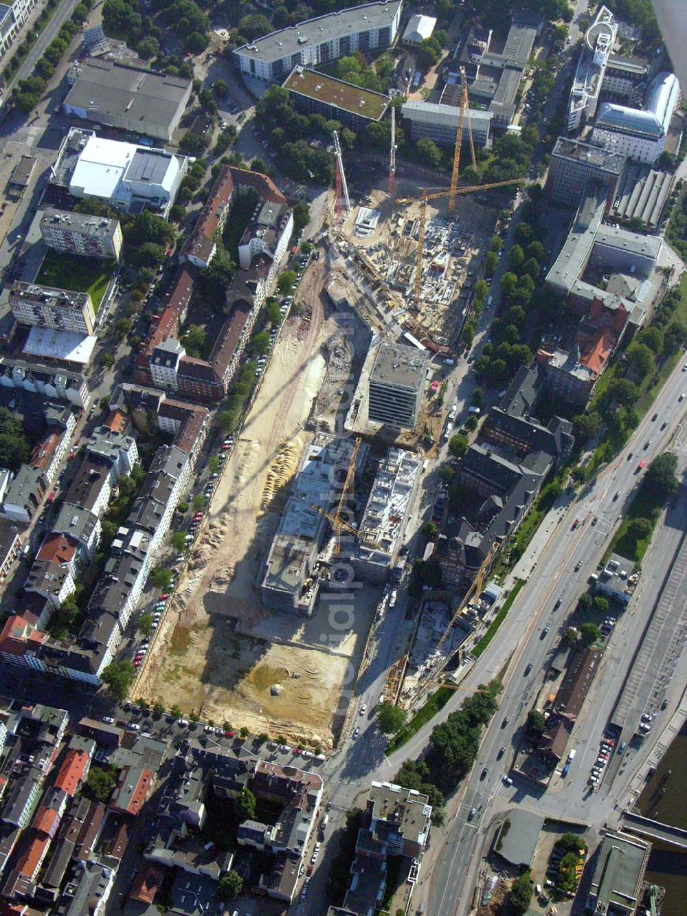 Aerial photograph Hamburg - Baustelle Europa-Passage zwischen Mönckebergstraße und Jungfernstieg