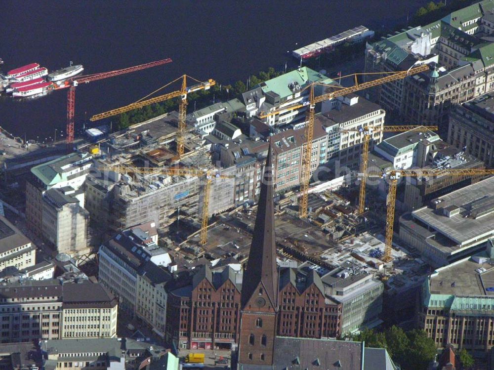 Hamburg from above - Baustelle Europa-Passage zwischen Mönckebergstraße und Jungfernstieg