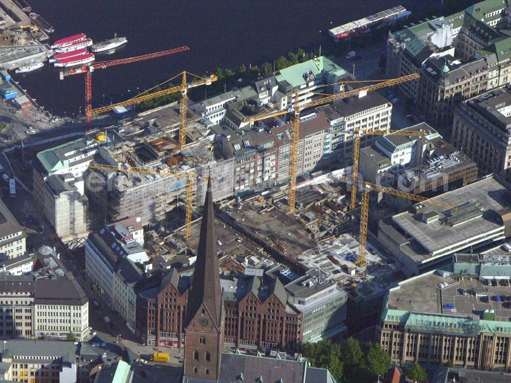 Hamburg from the bird's eye view: Baustelle Europa-Passage zwischen Mönckebergstraße und Jungfernstieg