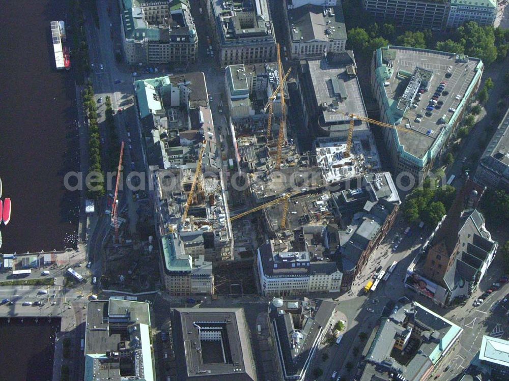 Hamburg from above - Baustelle Europa-Passage zwischen Mönckebergstraße und Jungfernstieg