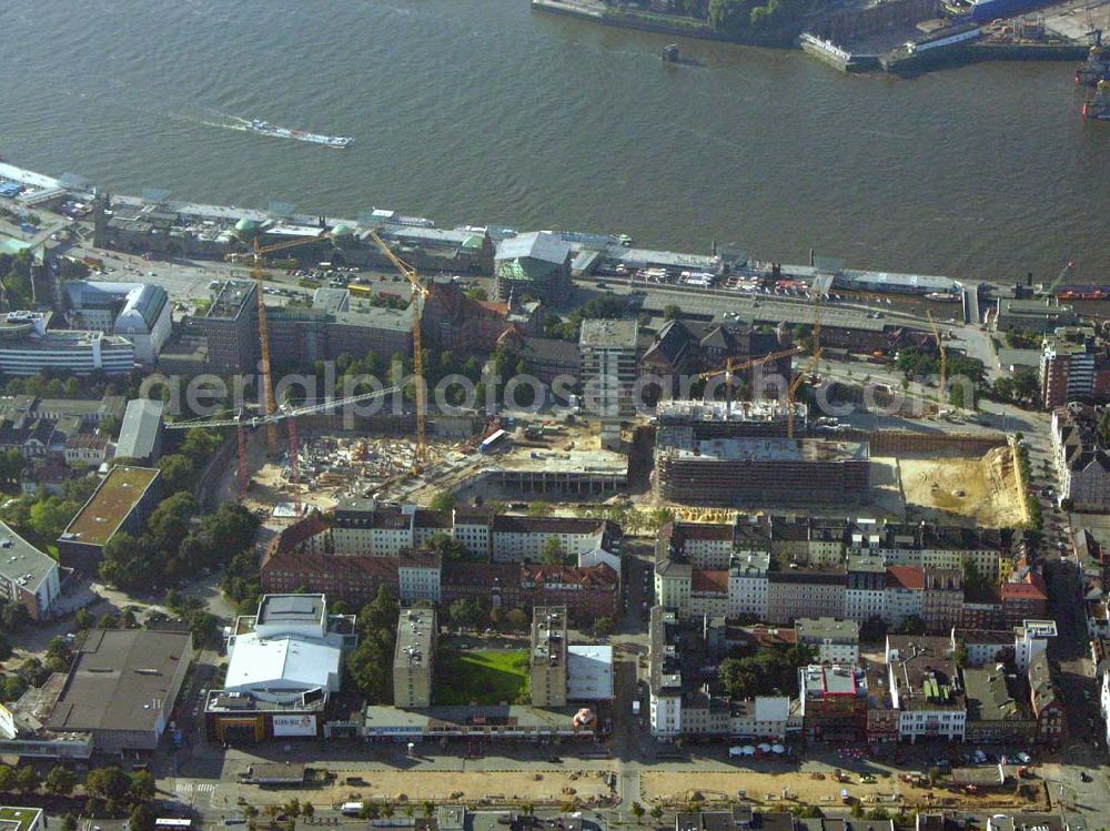 Hamburg from the bird's eye view: Baustelle Europa-Passage zwischen Mönckebergstraße und Jungfernstieg