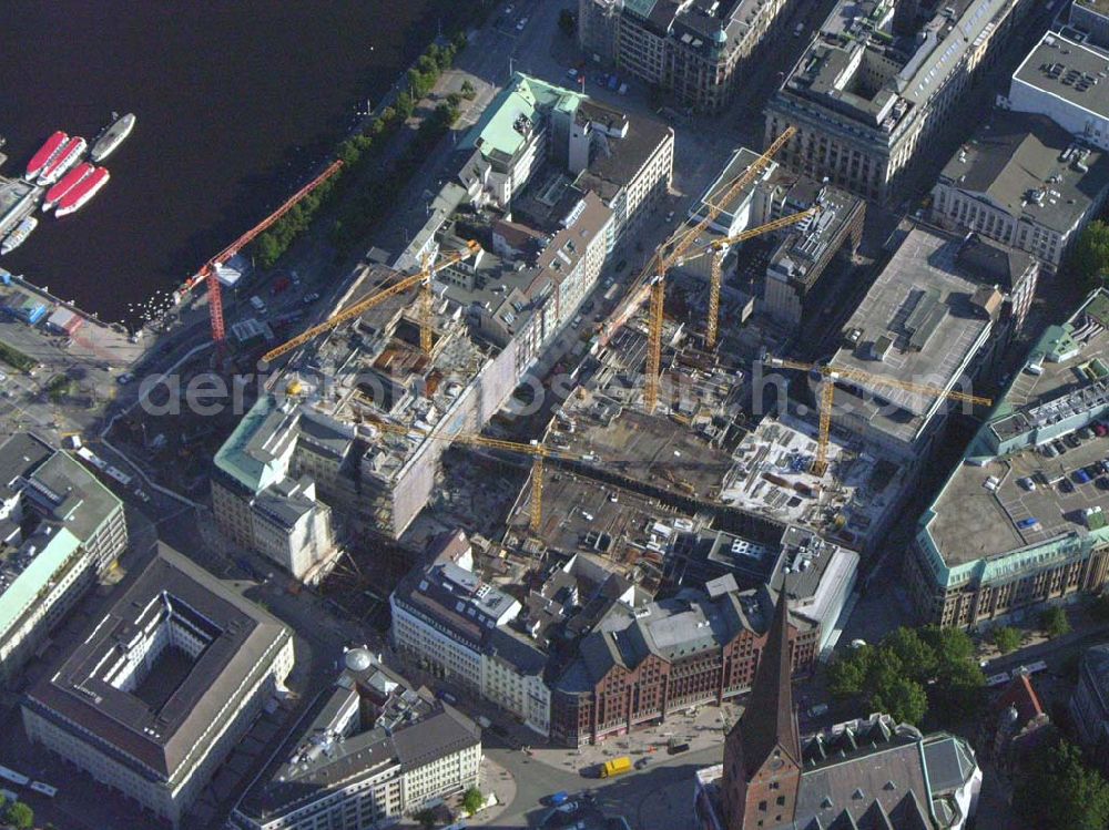 Aerial image Hamburg - Baustelle Europa-Passage zwischen Mönckebergstraße und Jungfernstieg