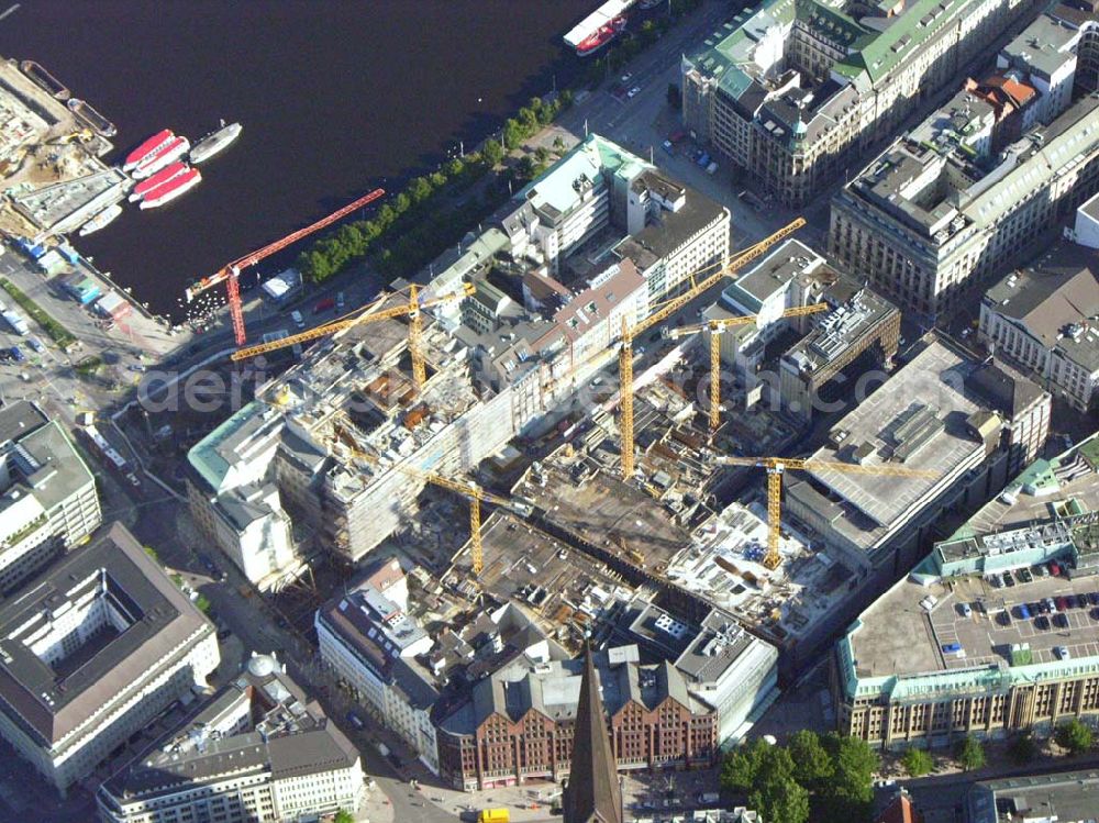 Aerial photograph Hamburg - Baustelle Europa-Passage zwischen Mönckebergstraße und Jungfernstieg