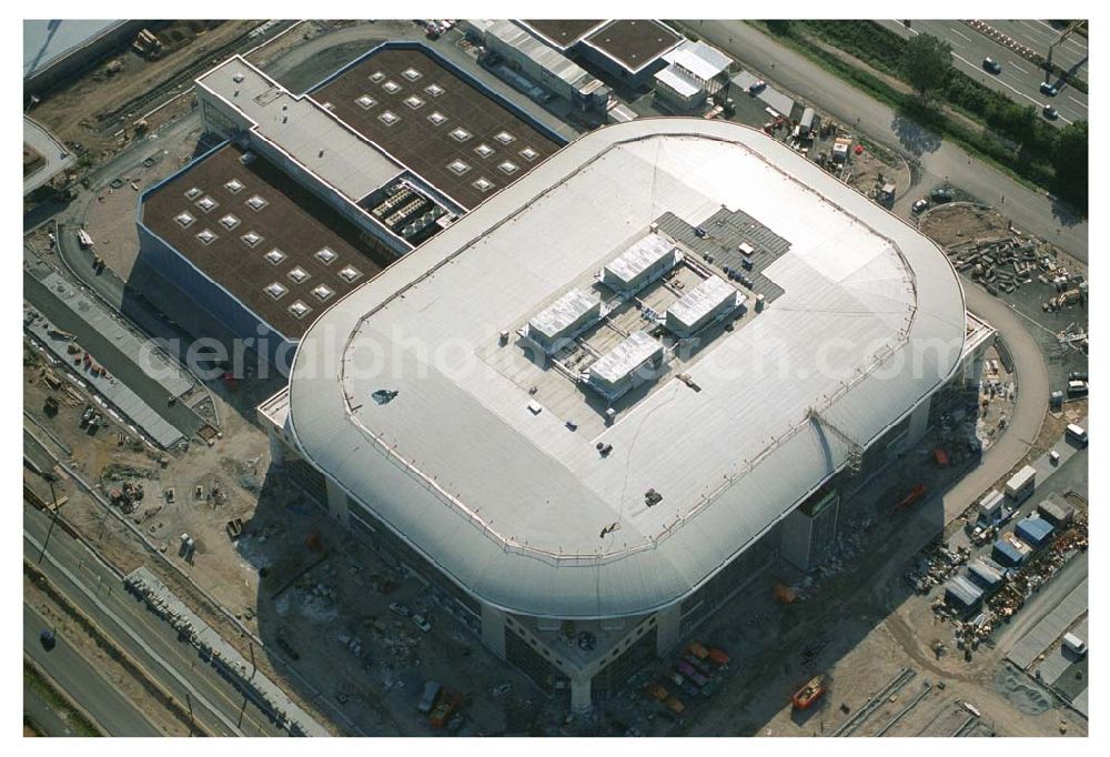 Mannheim / Baden Württemberg from above - Blick auf die Baustelle der Mannheim Arena am Flughafen Mannheim SAP ARENA Betriebsgesellschaft der Multifunktionsarena Mannheim mbH & Co. KG/Verwaltungsstelle Bergheimer Straße 89/1, 69115 Heidelberg Te.:+49 (0) 62 21 - 4 32 06 - 0, Fax.:+49 (0) 62 21 - 4 32 06 - 32 info@saparena.de Anschrift ab September 2005: Xaver-Fuhr-Straße 150, 68163 Mannheim