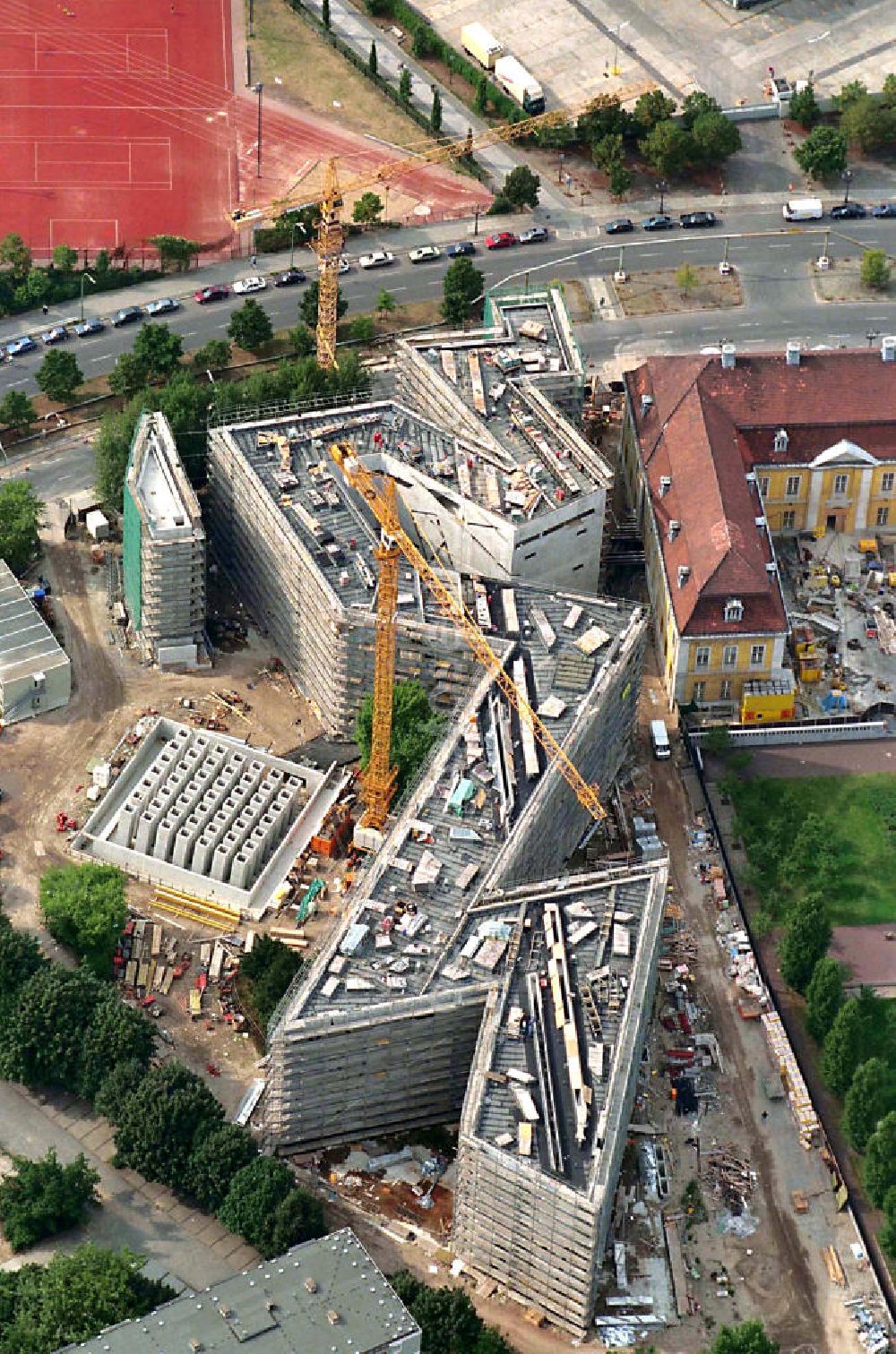 Berlin from the bird's eye view: The Jewish Museum Berlin in Linde street in Kreuzberg / Berlin