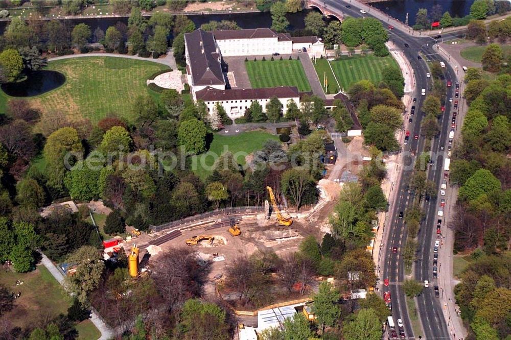 Aerial photograph Berlin - Construction site to construction of the Federal President in Berlin's Tiergarten