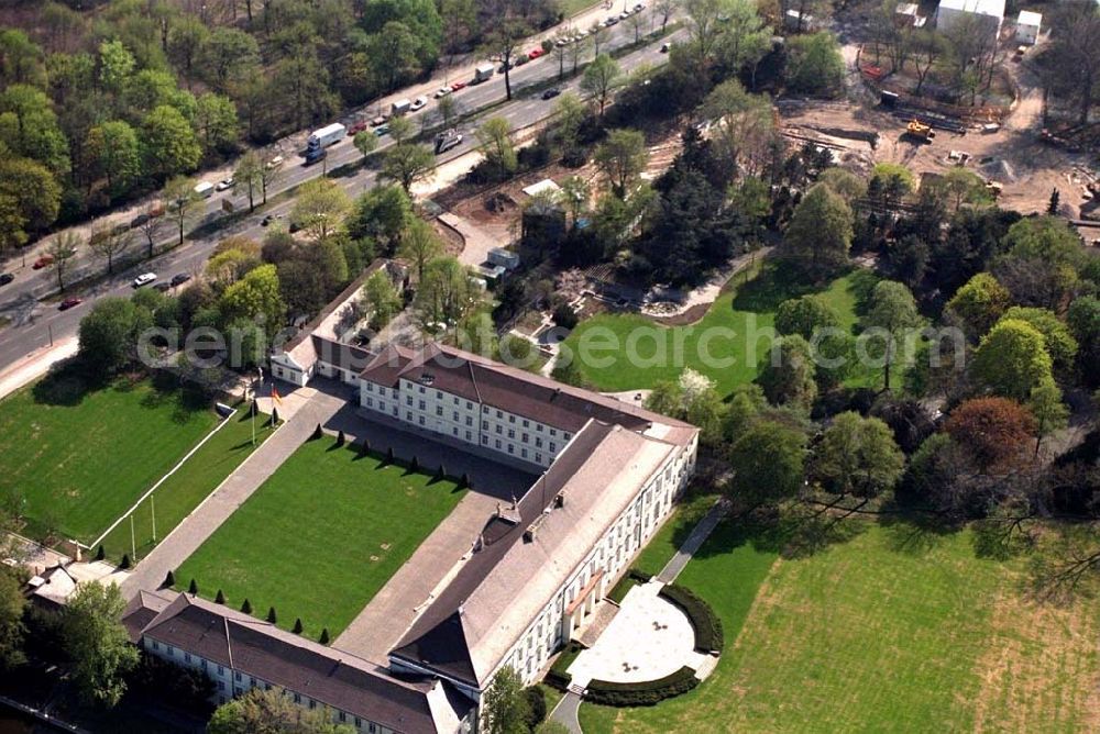 Berlin from the bird's eye view: Construction site to construction of the Federal President in Berlin's Tiergarten