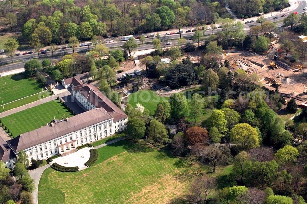 Aerial photograph Berlin - Construction site to construction of the Federal President in Berlin's Tiergarten