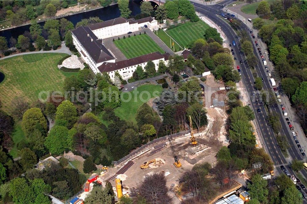 Aerial image Berlin - Construction site to construction of the Federal President in Berlin's Tiergarten