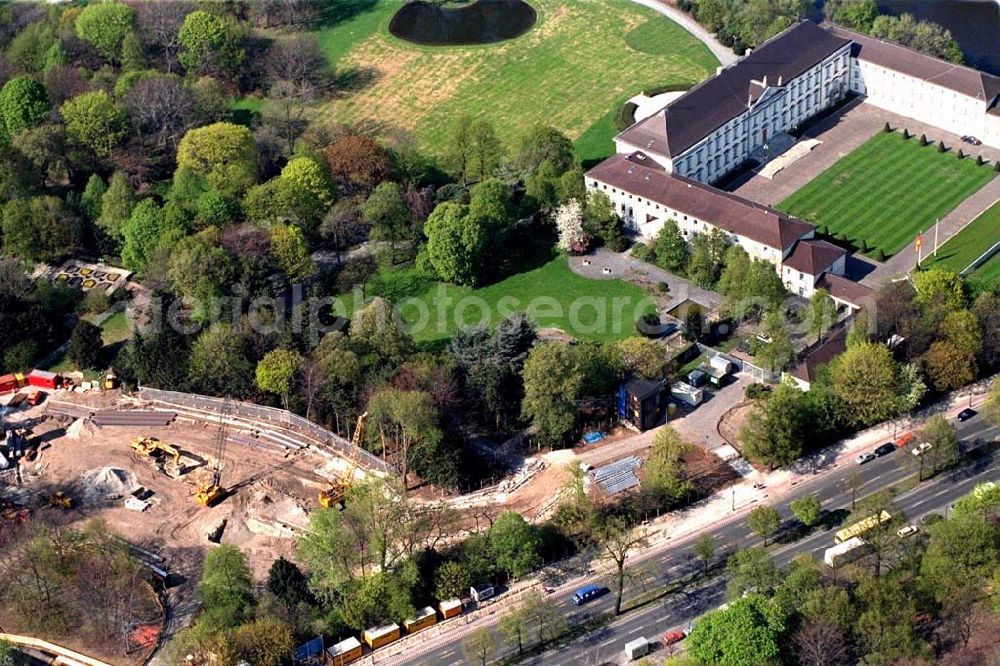 Berlin from the bird's eye view: Construction site to construction of the Federal President in Berlin's Tiergarten