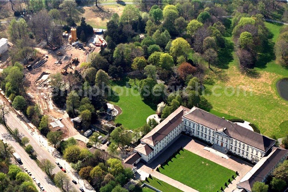 Aerial photograph Berlin - Construction site to construction of the Federal President in Berlin's Tiergarten