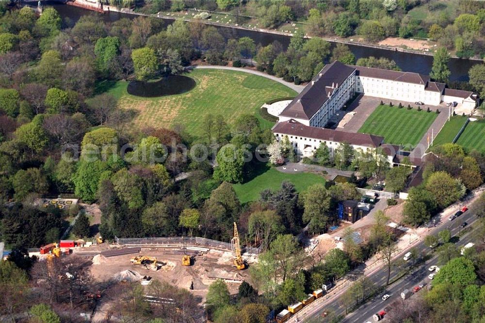 Aerial image - Construction site to construction of the Federal President in Berlin's Tiergarten