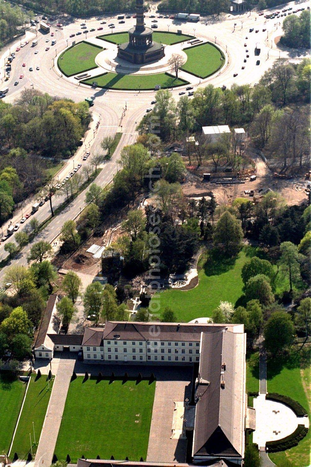 Aerial photograph - Construction site to construction of the Federal President in Berlin's Tiergarten