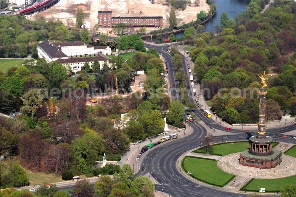 Berlin from the bird's eye view: Construction site to construction of the Federal President in Berlin's Tiergarten