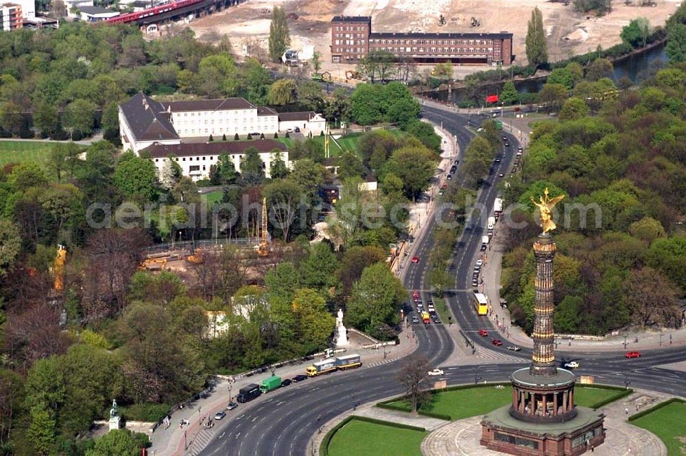 Aerial image Berlin - Construction site to construction of the Federal President in Berlin's Tiergarten