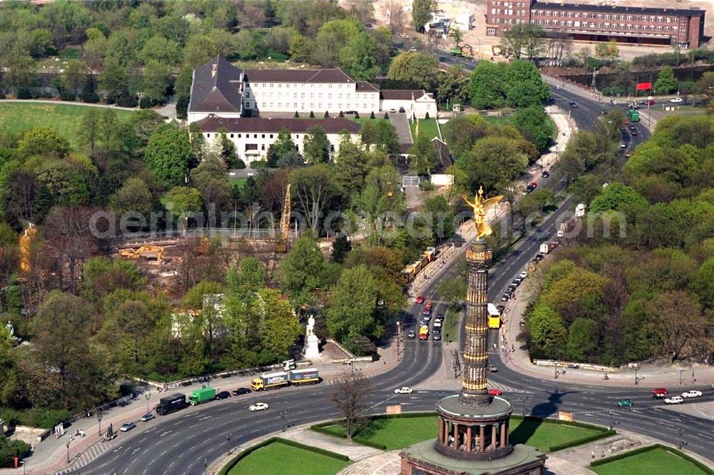 Aerial photograph Berlin - Construction site to construction of the Federal President in Berlin's Tiergarten