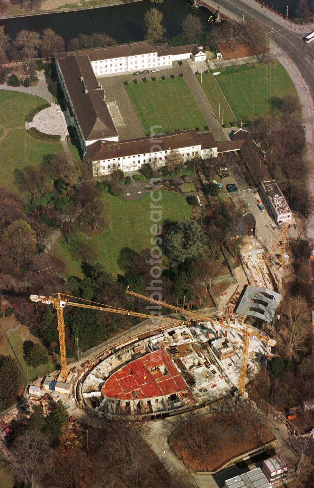 Aerial image Berlin - Construction site to construction of the Federal President in Berlin's Tiergarten