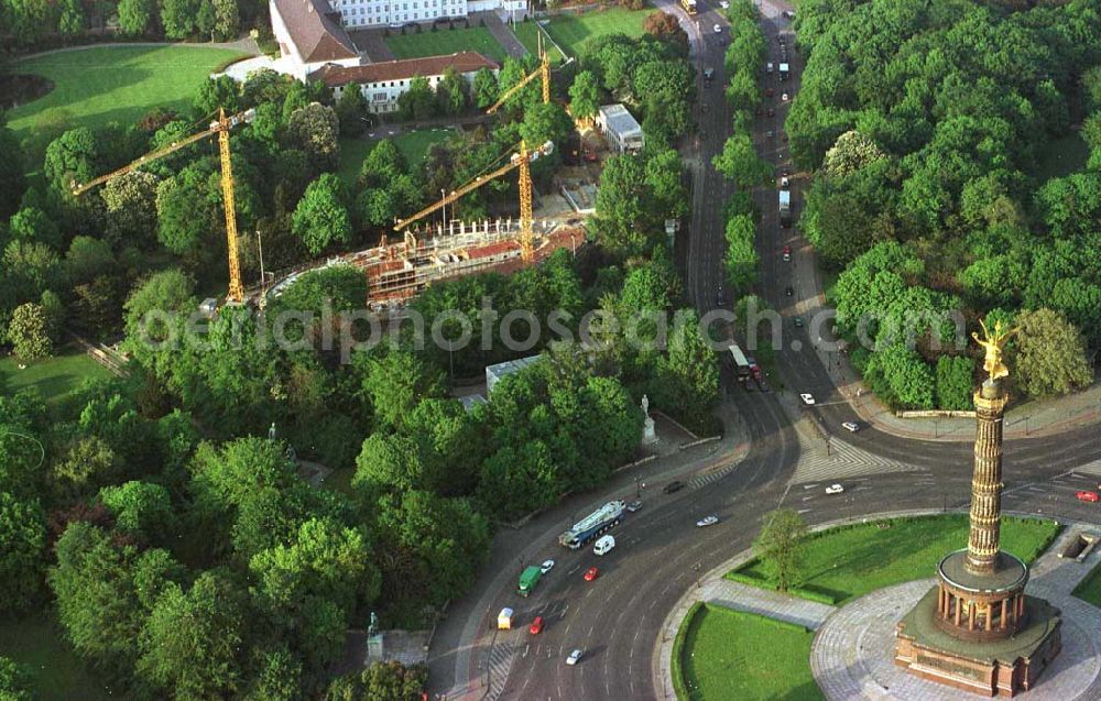 Berlin from the bird's eye view: Construction site to construction of the Federal President in Berlin's Tiergarten