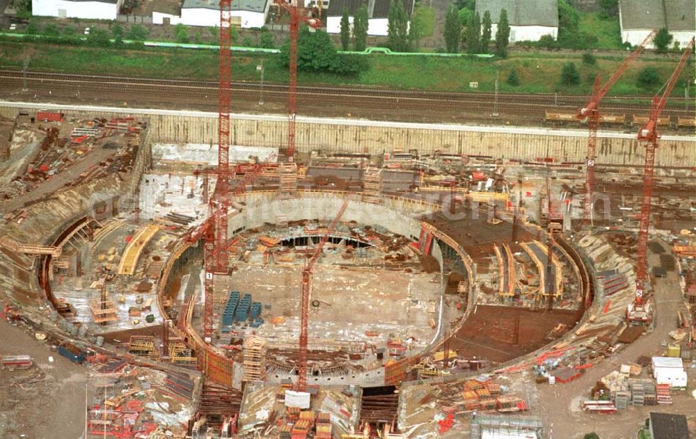 Aerial image Berlin - Construction site of the velodrome at the Landsberger Allee by the OSB Sportstättenbauten