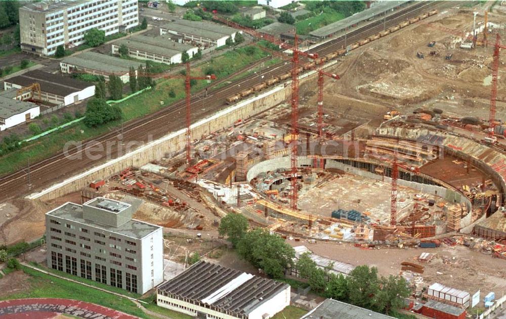 Aerial photograph Berlin - Construction site of the velodrome at the Landsberger Allee by the OSB Sportstättenbauten