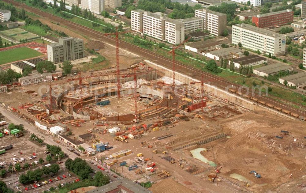 Aerial image Berlin - Construction site of the velodrome at the Landsberger Allee by the OSB Sportstättenbauten