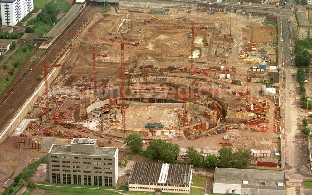 Aerial image Berlin - Construction site of the velodrome at the Landsberger Allee by the OSB Sportstättenbauten