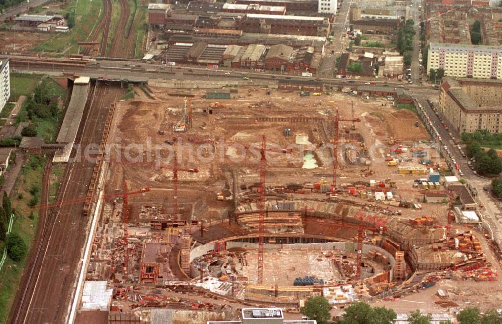 Aerial photograph Berlin - Construction site of the velodrome at the Landsberger Allee by the OSB Sportstättenbauten