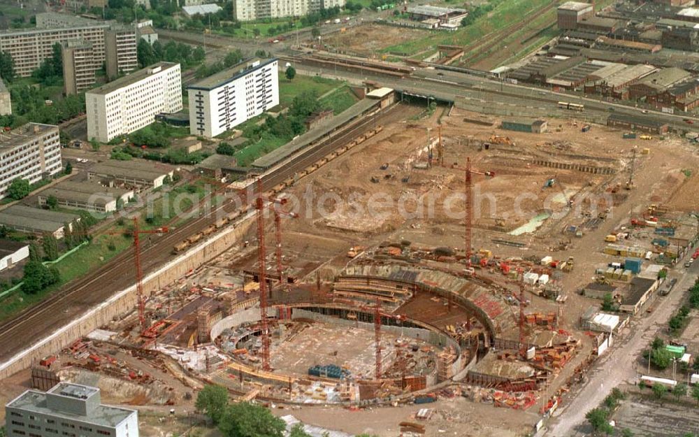 Aerial image Berlin - Construction site of the velodrome at the Landsberger Allee by the OSB Sportstättenbauten